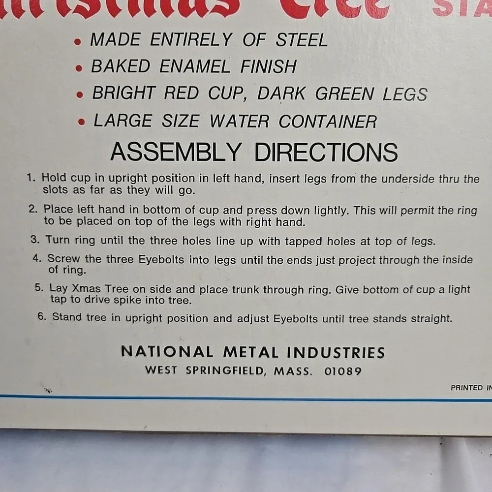 Vintage Metal‎ Christmas Tree Stand With Box Made In USA National's